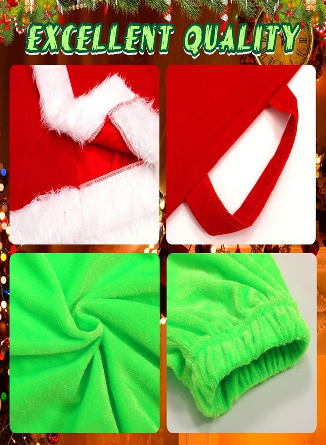 Varuotu Kids Christmas Green Big Monster Costume Mask Furry Costume Santa Outfit Christmas Costumes Props - Image 3